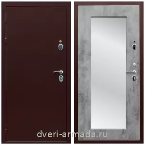Входные двери с зеркалом и теплоизоляцией, Дверь входная Армада Люкс Антик медь / МДФ 16 мм ФЛЗ пастораль Бетон темный
